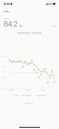 Keel: Weight Tracker screenshot 1