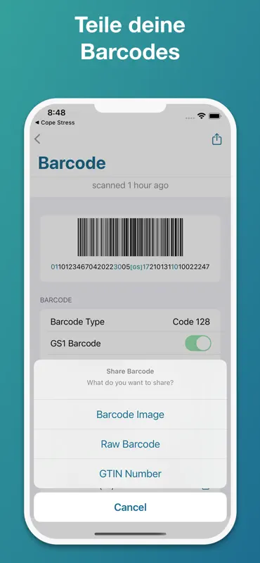 Pretty GS1 Barcode Scanner screenshot 4 of 7