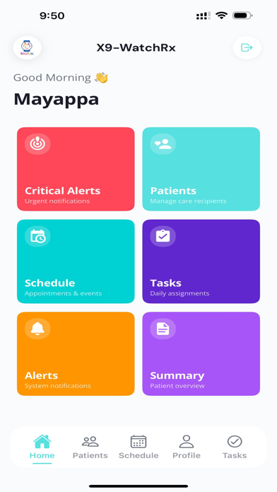 WatchRx Care Team Screenshot