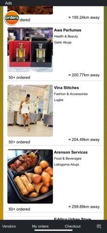 Orders App: Find vendors close screenshot