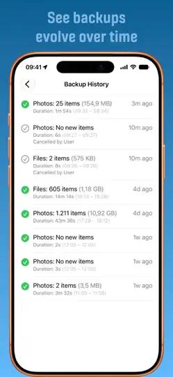 Скриншот Parachute Backup Mobile на iPhone 5