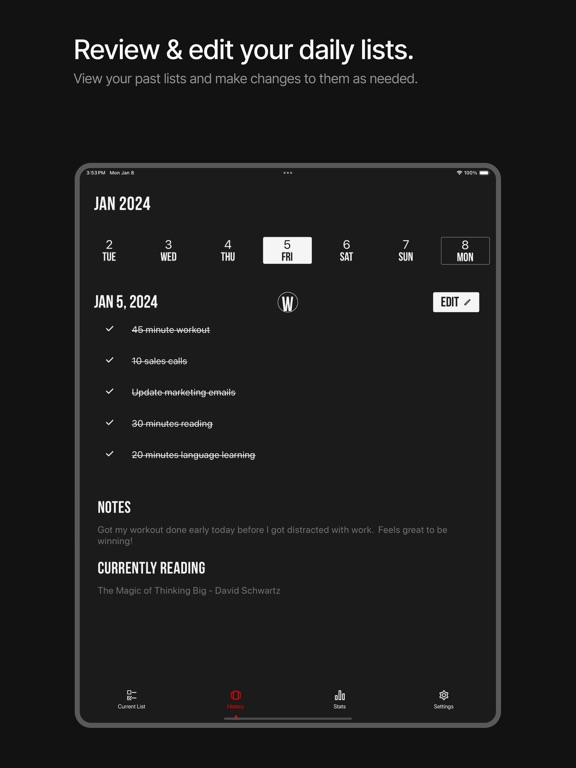 The Power List iPad screenshot 5 - Productivity app