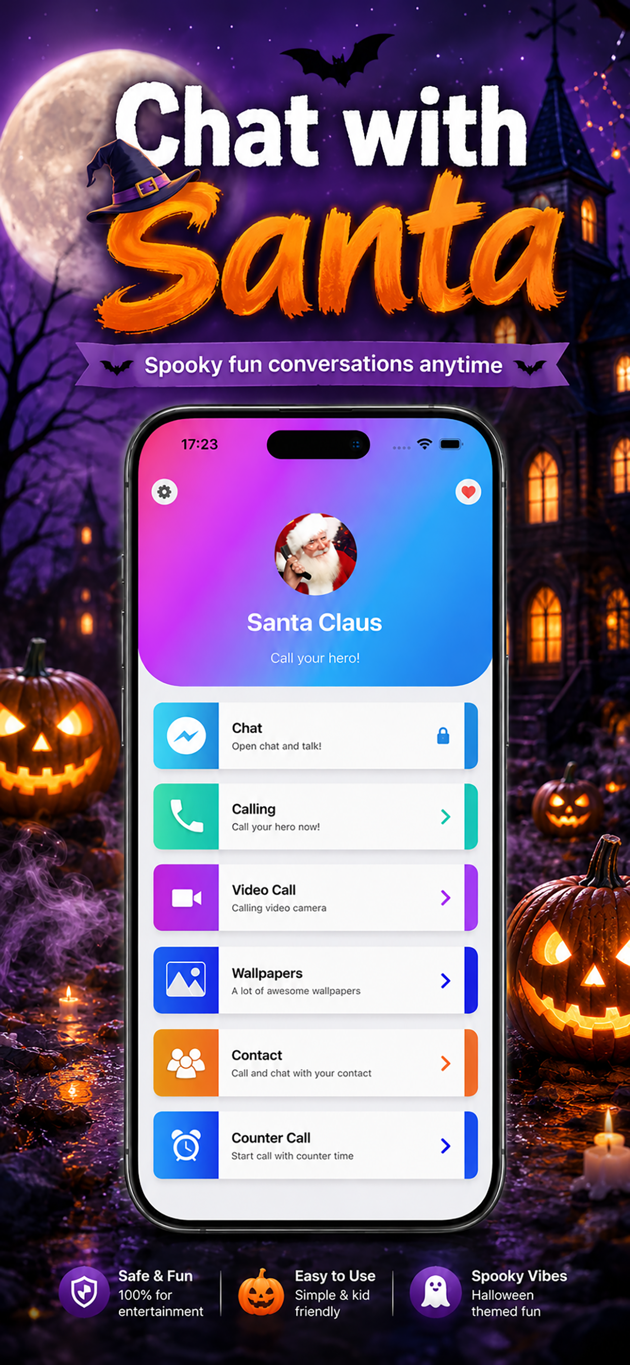 Hallowen Santa Scary Call Wall screenshot 2