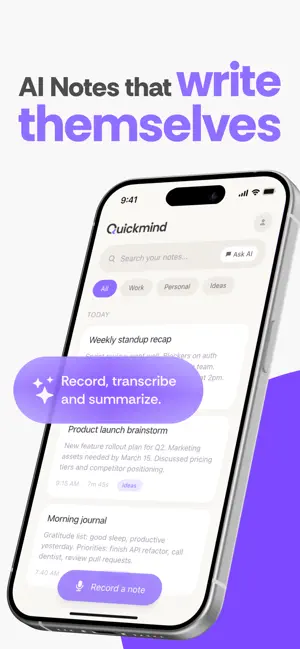Quickmind: Voice to AI Notes screenshot 1