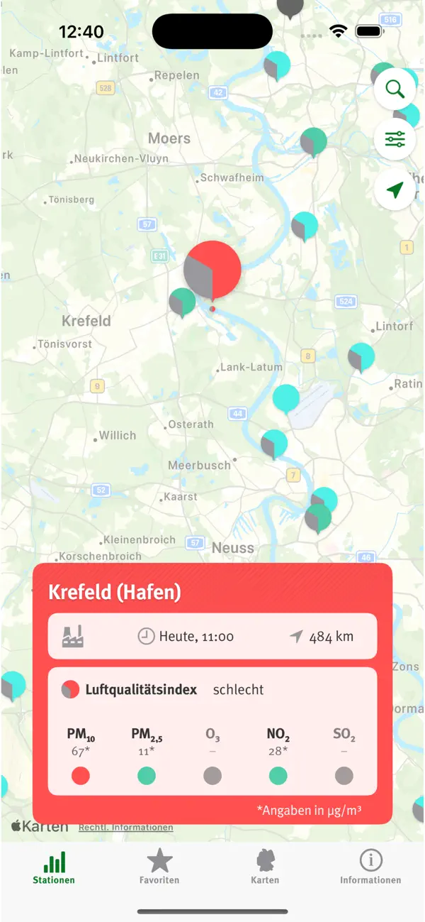 Screenshot #1 pour Luftqualität