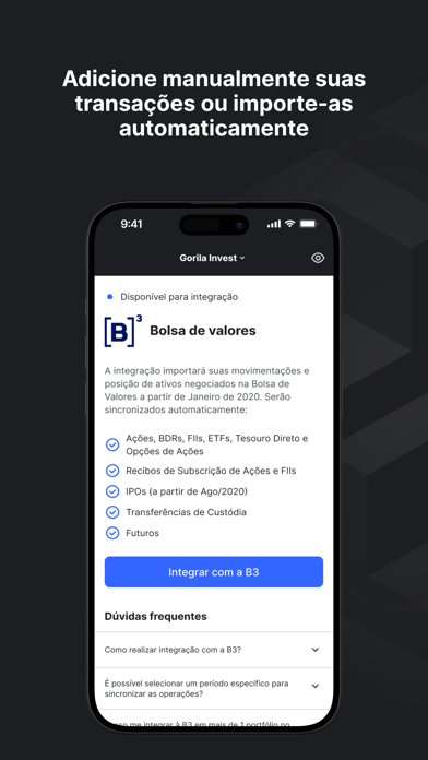Gorila: gestão de investimento iPhone screenshot 5 - Finance app