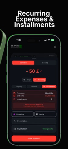 KashIQ - Expense Tracker iPhone screenshot