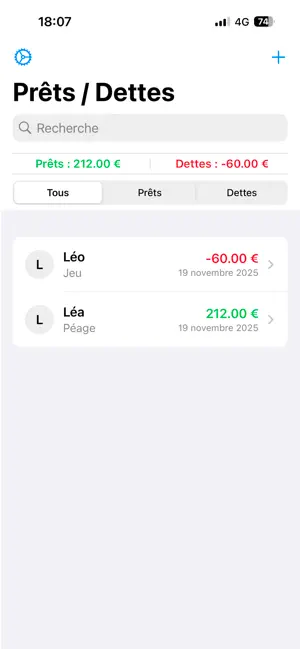 Prêts & Dettes screenshot 1