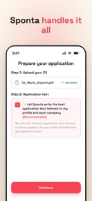 Sponta: swipe & apply to jobs screenshot
