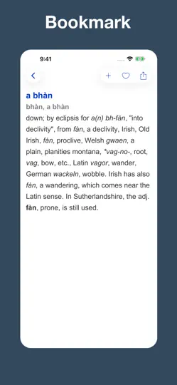 Screenshot von Gaelic Etymology Dictionary auf dem iPhone 2