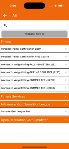 RIT RecWell screenshot