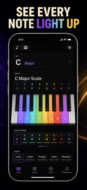 Piano Scales Modes Chord Book screenshot 1