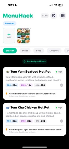 MenuHack - AI Nutrition screenshot