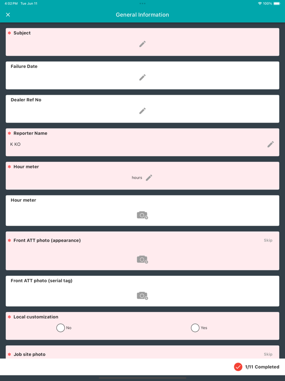 K-REPORT iPad screenshot