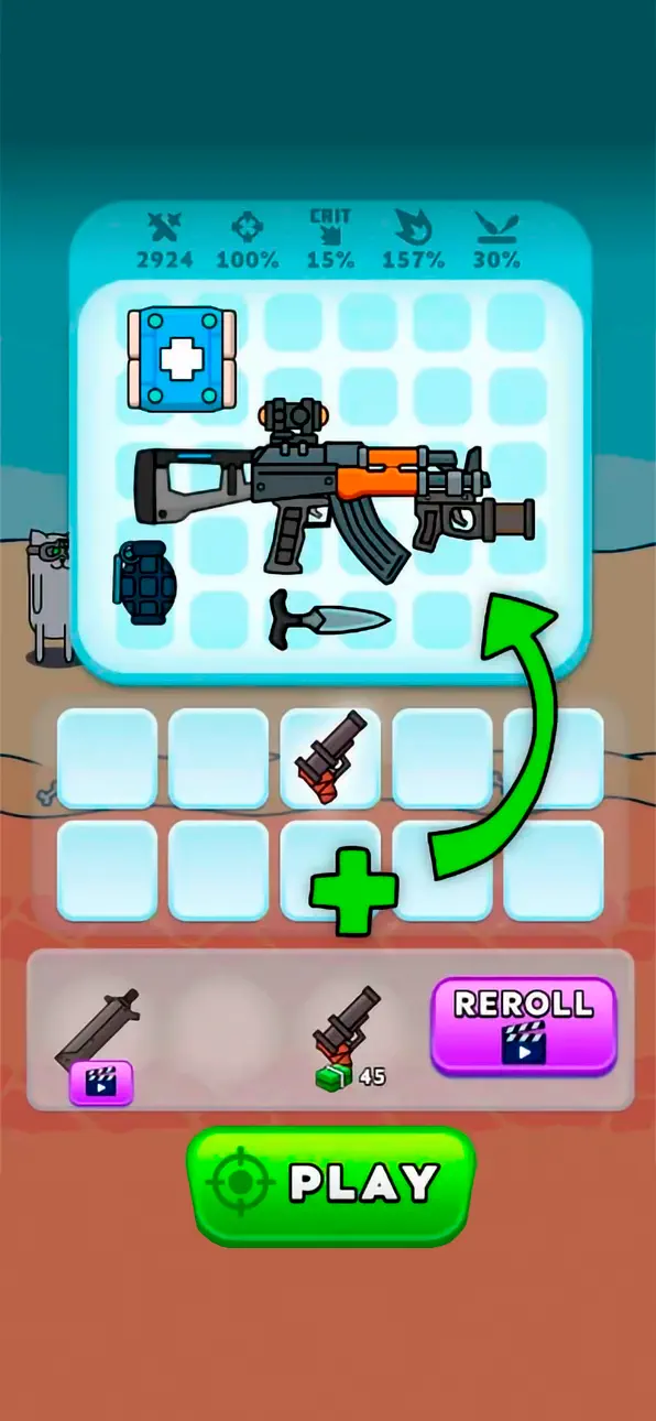 Gun Hero: Cat Survival Shooter iOS Mod IPA screenshot 2 - iOS game interface