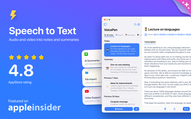 ‎Speech to Text – VoicePen AI Screenshot