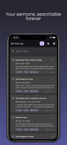 Sermon Log Screenshot 3 of 6
