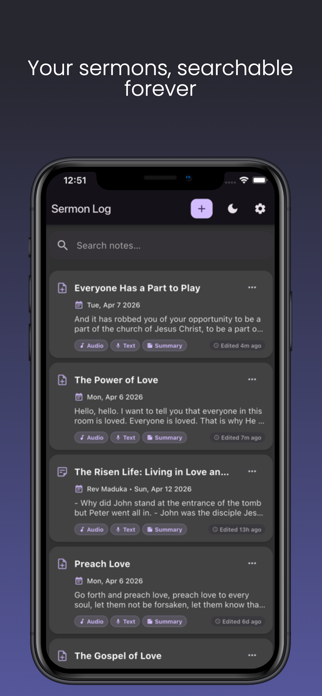 Sermon Log Screenshot 3 of 6