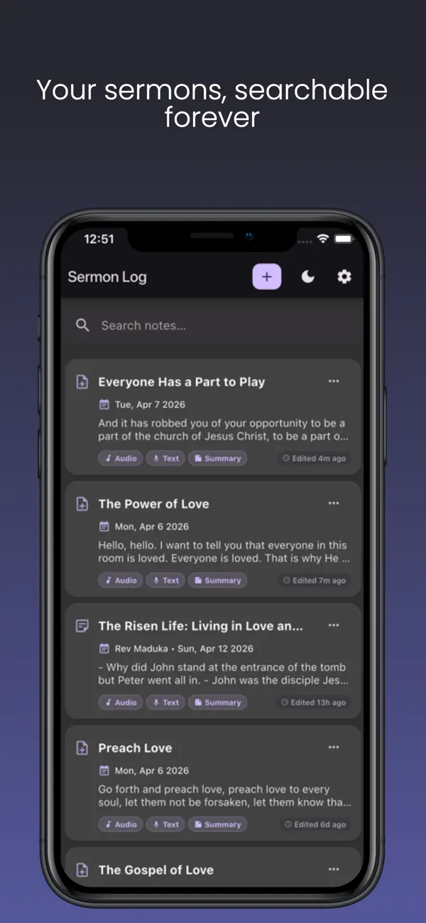Screenshot #3 pour Sermon Log
