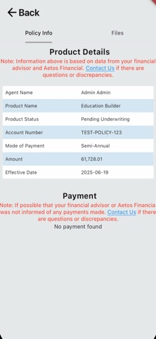 Aetos Client App screenshot
