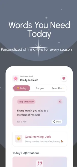 Sana: Mental Health & Calm screenshot 2
