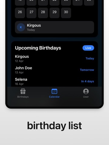 B-day Widget iPad screenshot