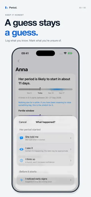 Track her cycle. Period. screenshot 3 of 5