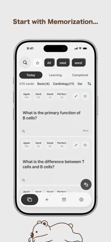 Kiokuma: Handwritten Flashcard iPhone screenshot