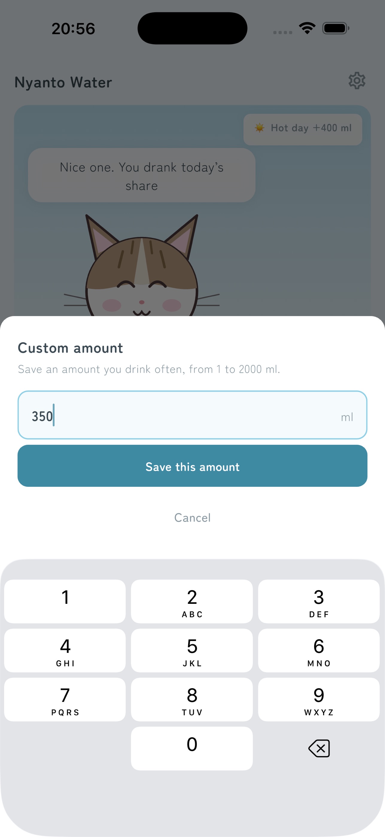 Screenshot 3 of Nyanto Gulp: Water Tracker