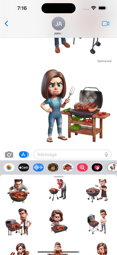 Burnt Barbecue Stickers