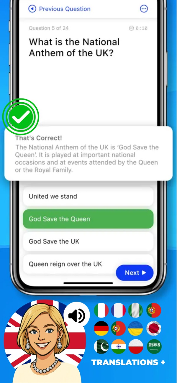 Life in the UK Test - IoS + Android App screenshot 6