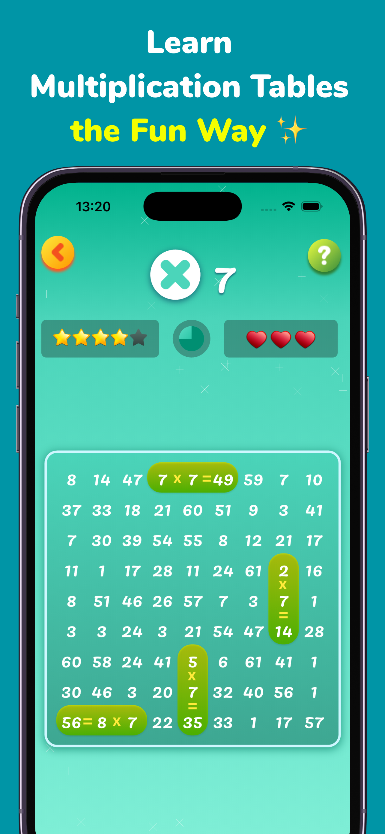 Calcache, Math facts puzzles