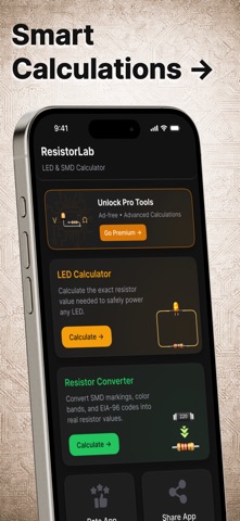 LED Resistor Calculator & SMD screenshot