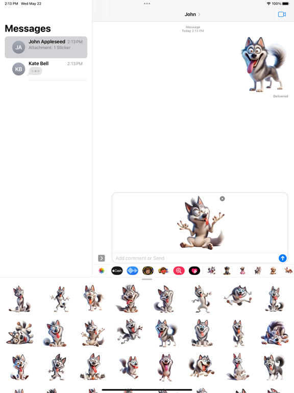Screenshot #5 pour Goofy Husky Stickers