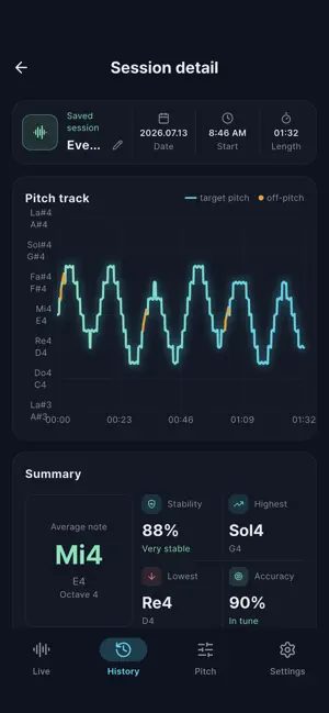 PitchVox - Vocal Pitch Monitor screenshot 2