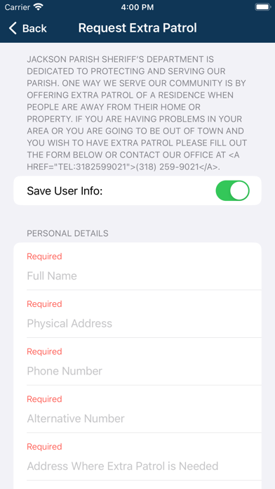 Jackson Parish Sheriff, LA Screenshot