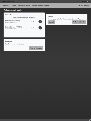 SBT Mobile Banking iPad screenshot