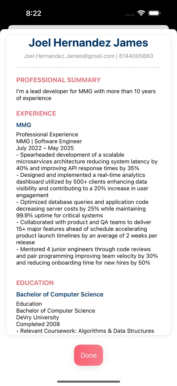 Screenshot #2 pour AI Resume Creator