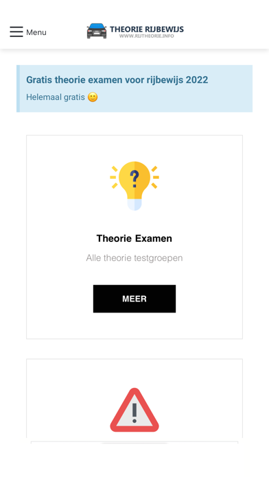 Theorie Examen Voor Rijbewijs Screenshot