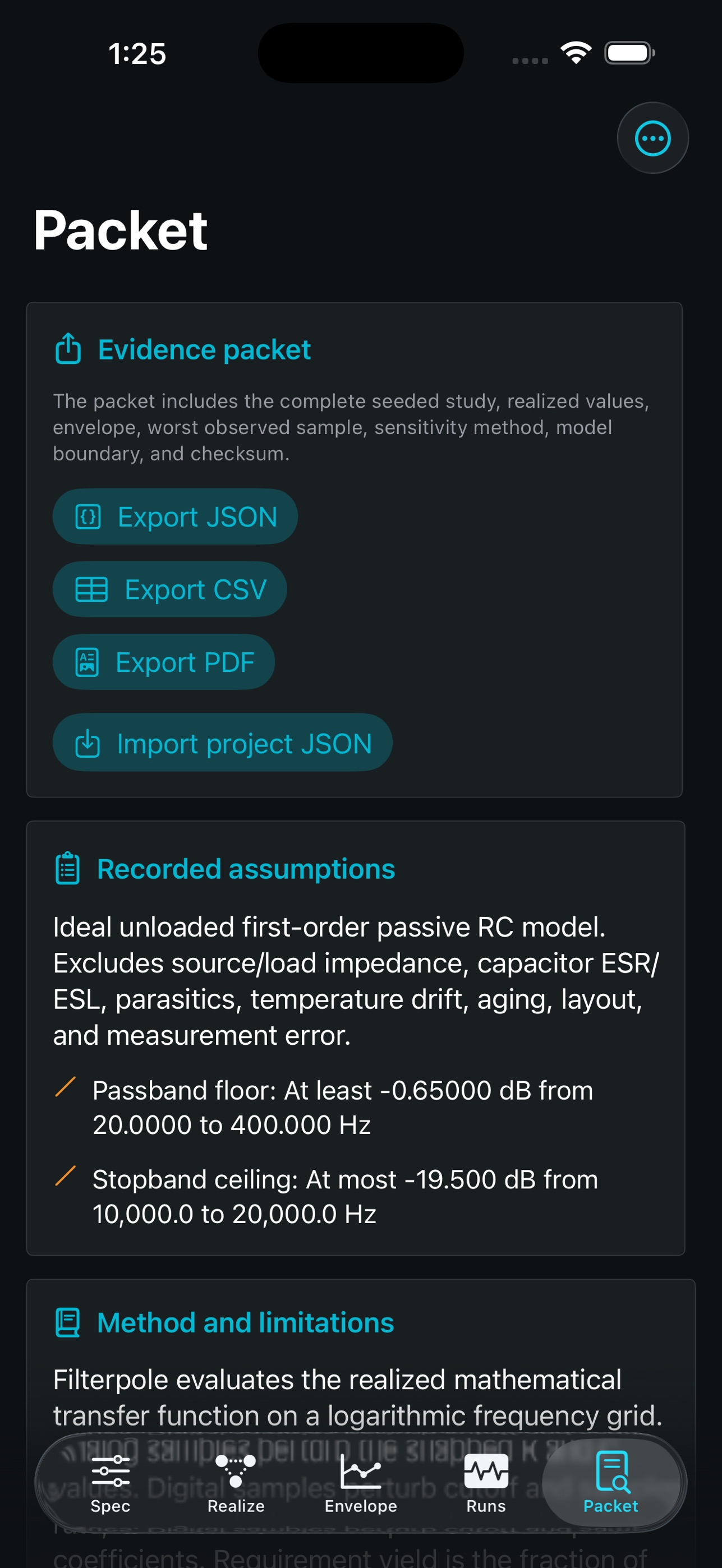 Screenshot 5 of Filterpole: Filter Design