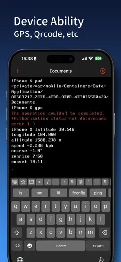 Capture d'écran de OpenTerm sur iPhone 3