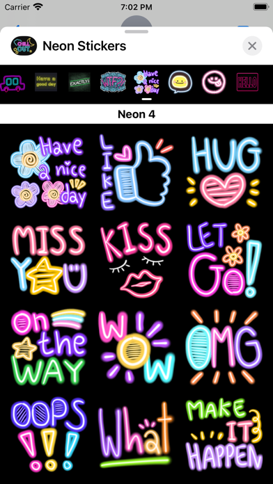 Screenshot 1 of Neon Glow Animated Stickers App