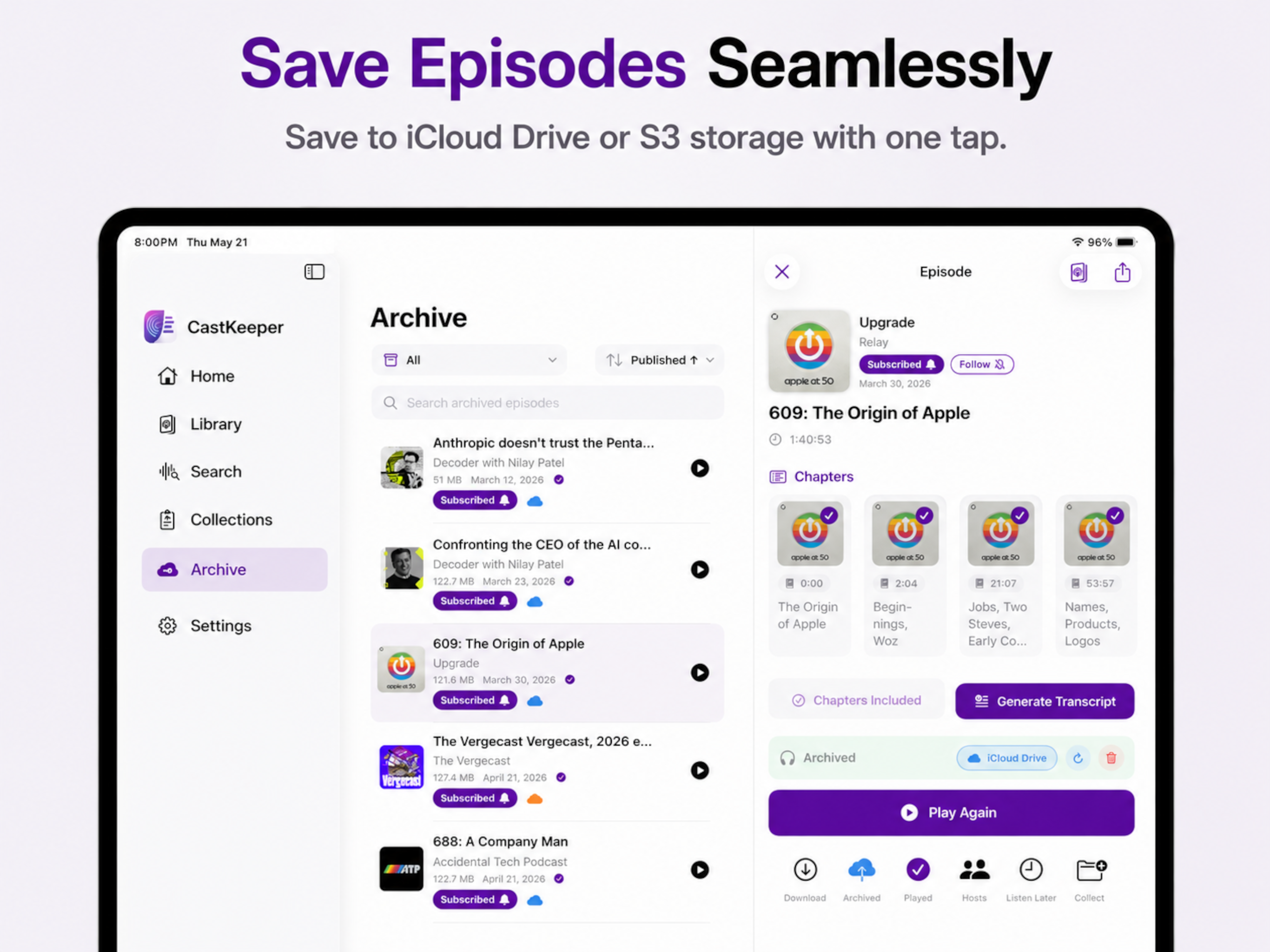 CastKeeper: Podcast Player