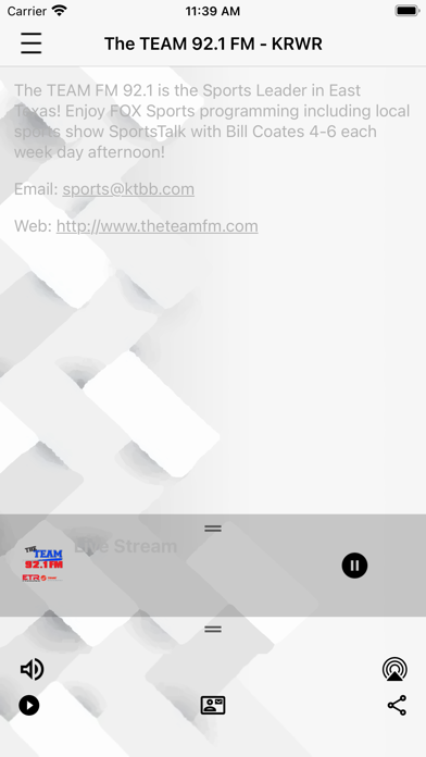 The Team FM Sports Radio Screenshot