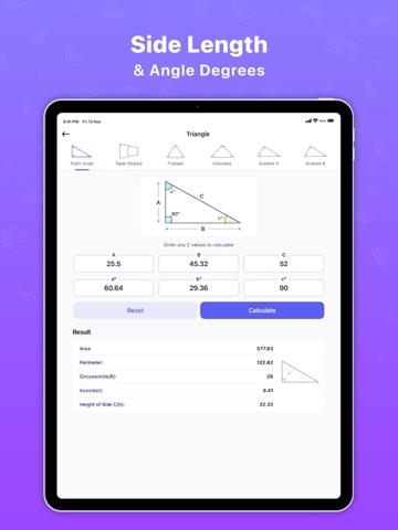 Angle Finder Calculator iPad screenshot