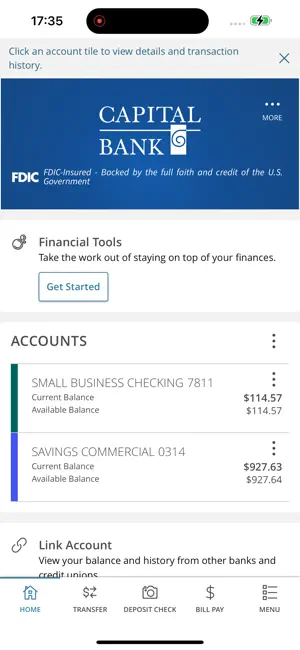 Capital Bank N.A. Mobile screenshot 1