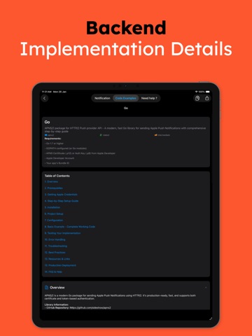 Push Notification - Client iPad screenshot