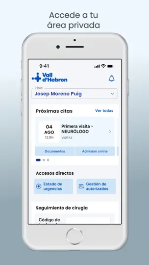 Captura de pantalla de El Meu Vall D'Hebron en iPhone 2