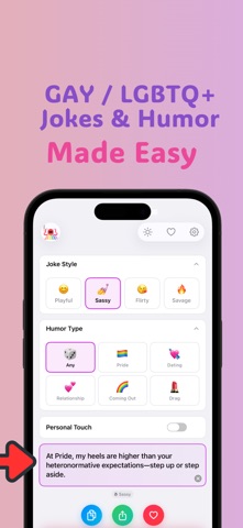 GayLOL: Gay Jokes AI iPhone screenshot