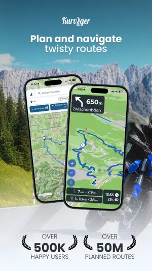 Kurviger Motorcycle Navigation screenshot 1